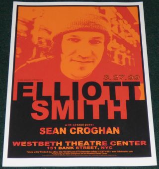 Elliott Smith Sean Croghan 1999 York City Concert Poster Print