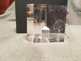 Rare – - Steuben Crystal Glass Prism Etched Winter Church
