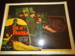 Son Of Dracula 1943 Lobbycard 3 Laminated F J Ackerman Realart (r1948)
