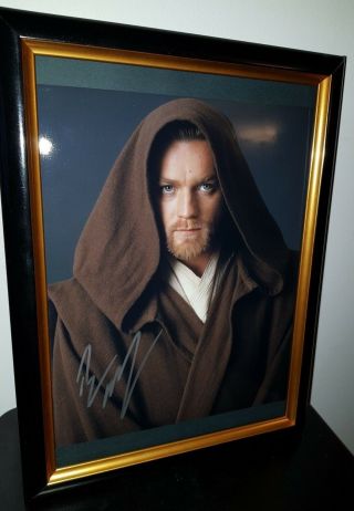 Hand Signed By Ewan Mcgregor - With - Star Wars Obi - Wan Framed