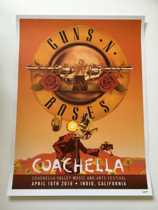 Guns N’ Roses - Official Event Poster - Coachella April 16th 2016 - Very Rare