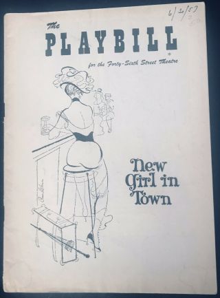 Girl In Town 1957 Playbill - Gwen Verdon Thelma Ritter Bob Fosse