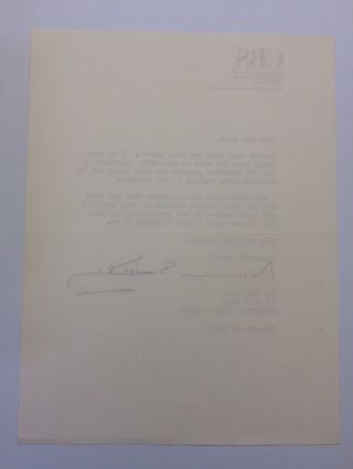 Rare CBS Pioneer William S.  Paley Signed Autographed 1975 Letter - 3