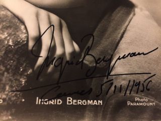 Ingrid Bergman Rare Vintage Autographed Photo 1956 Cannes Casablanca 4