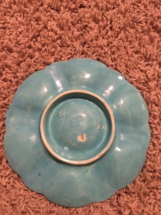 Majolica Minton Oyster Plate In Turquoise Dk Green 1323 Date 1874 Authentic 4