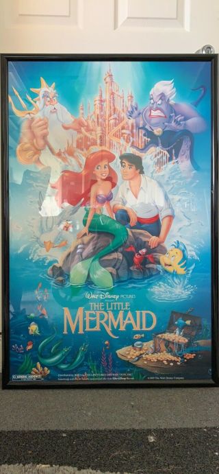 The Little Mermaid Disney (1989) Movie Poster.  Currently Framed