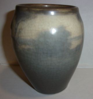 c.  1905 ROOKWOOD - POTTERY Scenic Vellum Arts - & - Crafts Vase LENORE ASBURY L.  A. 3