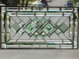 • Going Green • Beveled Stained Glass Panel ≈ 30 1/2 " X 16 1/2 "