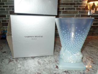 Signed Sabino Opalescent Crystal Vase