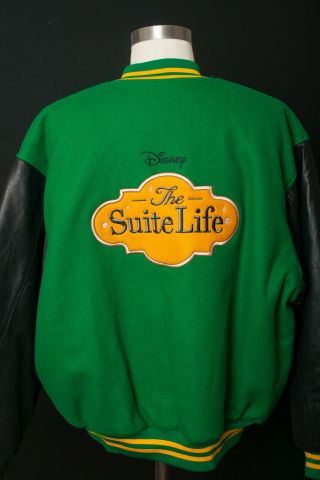 Disney Suite Life Film Crew Staff Jacket Leather & Wool Letterman 3xl Or 2xl