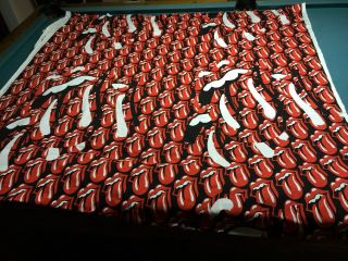 Rolling Stones Tongue Fabric By The Yard,  (3 Yds X 60 ") Very Very Rare Limited