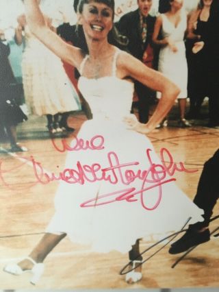 Grease Movie Photo Signed By Morning Olivia Newton John & John Travolta 2