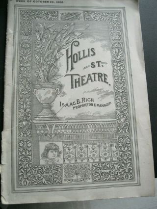 Old Theatre Program Maude Adams As Peter Pan Week Of Oct.  22,  1906