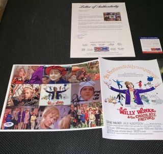 GENE WILDER,  Willy Wonka Kids x6 Cast signed 8x10 X2 Factory Photos PSA/DNA LOA 3