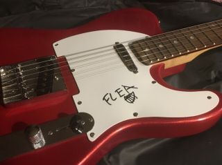 Autographed Guitars Signed Flea Red Hot Chili Peppers Musician Instrument Music