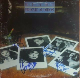 Very Early/rare " Heart " Full Group Signed Album Cover Paas