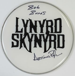 Bob Burns & Artimus Pyle Lynyrd Skynyrd Signed Autograph 12 " Drum Head