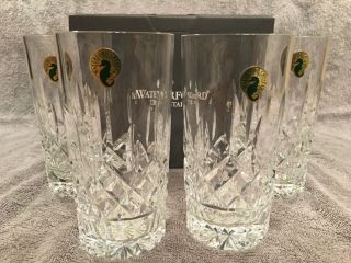 Set of 4 Waterford Crystal Lismore 12 oz Highball Tumbler Glasses 952562 11