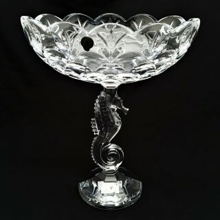 Seahorse By Waterford Figural Centerpiece Oval Bowl - Nib
