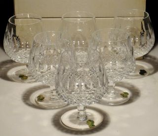 6 Vintage Waterford Crystal Colleen Brandy Snifter Glasses