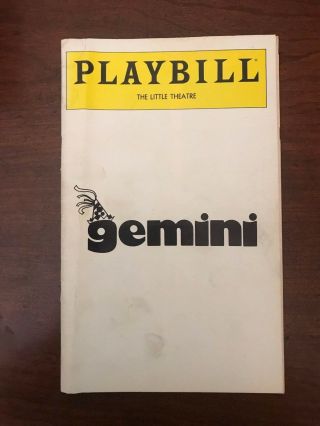 August 1979 Playbill Gemini - The Little Theatre York City Dennis Bailey