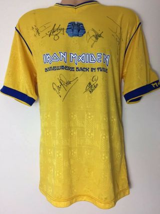 Rare Iron Maiden 2008 Somewhere Back In Time Tour Signed Football Shirt,