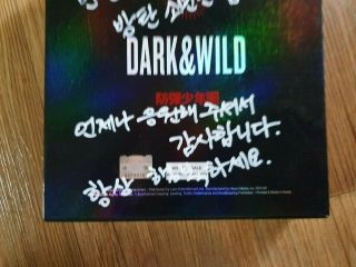BTS BANGTAN BOYS Promo Dark And Wild Album Autographed Hand Signed Type A 6