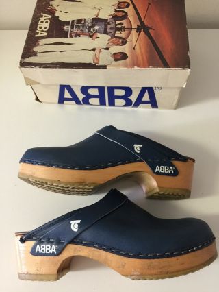Vintage Rare 1970’s Abba Clogs By Tretorn With Org Box,  Mfg.  In Sweden
