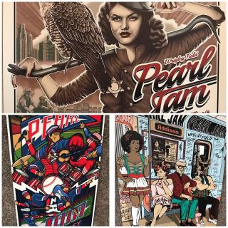 Pearl Jam Wrigley Field Chicago Cubs Posters 2016 & 2018 Klausen Faile Jackson