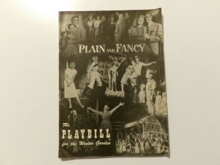 Plain And Fancy Playbill August 1955 Winter Garden Theatre Us