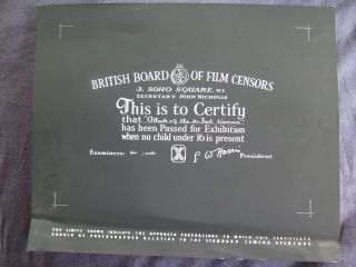 British Bbfc Film Certification Card Attack Of The 50 Foot Woman 1958 Sci - Fi