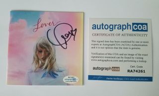 Taylor Swift Autographed Signed Lover Hand Signed Cd Cover Me Single Acoa