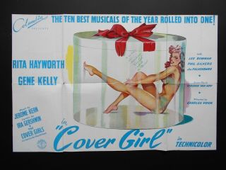 Cover Girl 1944 Trade Advert Poster Rita Hayworth Gene Kelly 32 " X 21 "