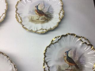 Antique Limoges Hand Painted Game Bird Plate And Platter Set 7