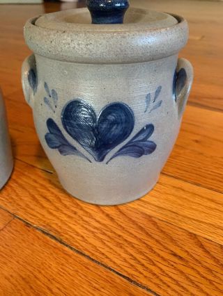 Rowe Pottery Pots Set Of 4 Blue/gray Antique