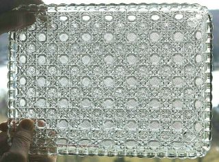 Antique Abp Cut Glass Harvard Pattern Tray 11 - 1/2 " X 8 - 1/2 " Heavy Very Sharp