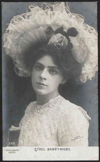 Antique Rare 1900s Rppc Real Photo Postcard Stage & Screen Star Ethel Barrymore