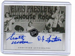 Press Pass Elvis Presley Lives Signatures Scotty Moore/d.  J.  Fontana Dual Auto