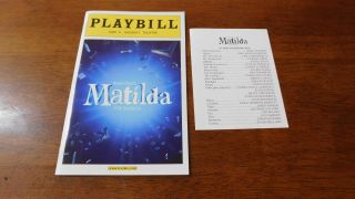 Playbill - Matilda - Sam S.  Shubert Theatre April 2013