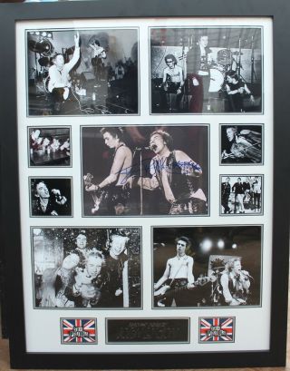 Sex Pistols John Lydon Hand Signed Photo Display Framed