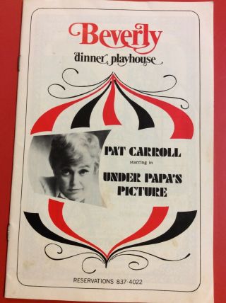 Vtg 1976 Pat Carroll Beverly Dinner Playhouse Of Orleans Playbill W/napkin