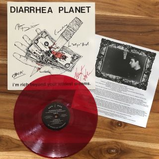 Signed Diarrhea Planet Ltd Edition,  Red Vinyl,  Hand Silk Screened “i’m Rich” Lp