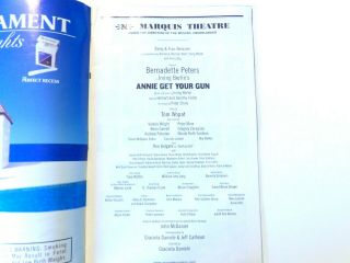 Annie Get Your Gun OBC Playbill Marquis Theatre March 1999 Bernadette Peters 4