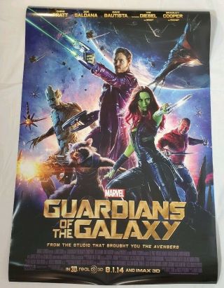 Guardians Of The Galaxy Movie Poster 27x40 Ds Rare Marvel Double Sided