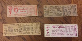 Vintage Broadway Tickets - Jesus Christ Superstar Man Of La Mancha Plus 2 Others