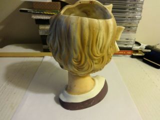 Vtg Enesco Japan Ceramic Glamour Smart Girl Teen Lady Head Vase Planter 6 3/4 