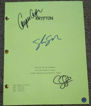 Shawn Sipos,  Cameron Cuffe & Georgina Campbell Hand Signed Krypton Script
