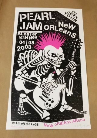 Pearl Jam 2003 Orleans Poster Artist Edition Ap Signed /50 Ames Bros Vedder