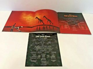 The Lion King: The Broadway Musical Program 1997 Broadway Show Theater