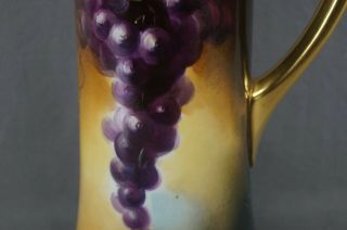 Pickard Hand Painted Purple Grapes & Gold Encrusted 14 Inch Tankard C.  1905 - 1910 7